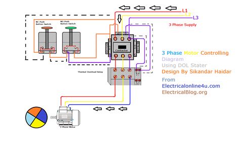 electric motor wiring diagram 3 phase 
